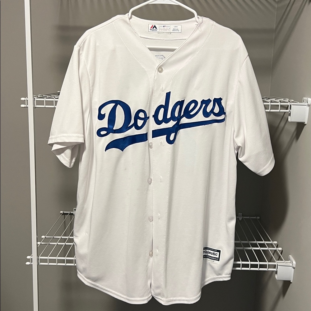 Majestic White and Blue Dodgers Jersey Size large